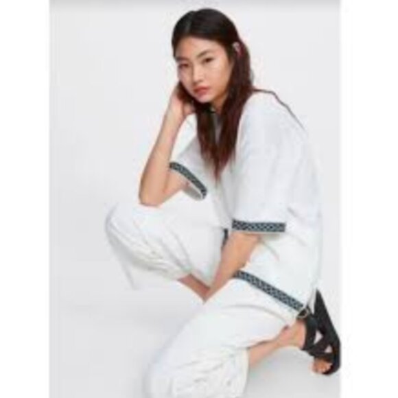 Zara Embroidery Top White Shirt - Picture 4 of 4